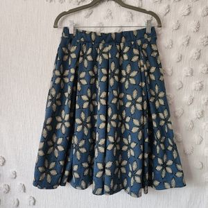 LuLaRoe Blue Floral Circle Skirt size S